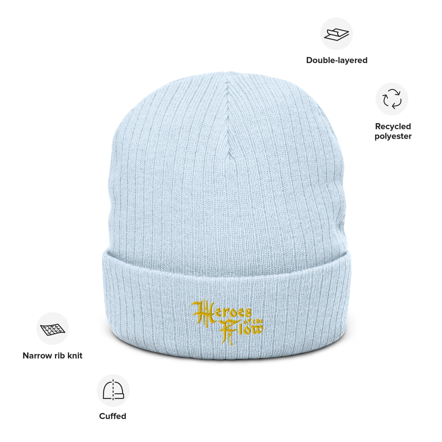 Heroes of the Flow Logo Ribbed knit beanie