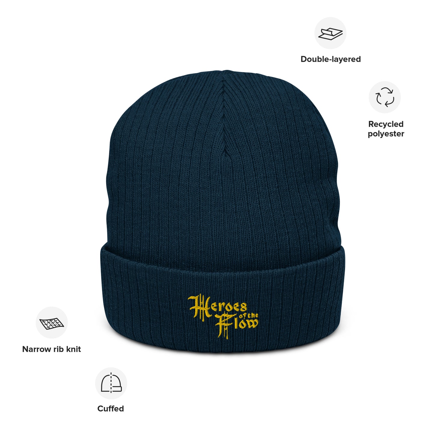 Heroes of the Flow Logo Ribbed knit beanie